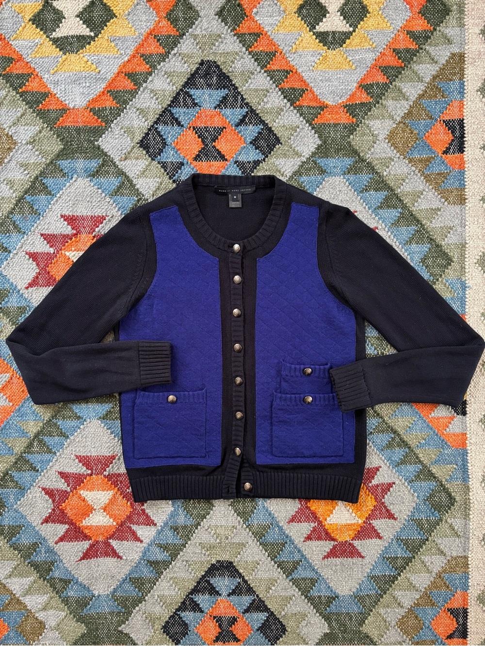 Marc By Marc Jacobs Wool Cashmere Colorblock Twee Grandpa Cardigan M